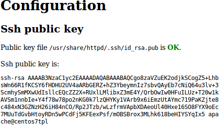 Ssh key created